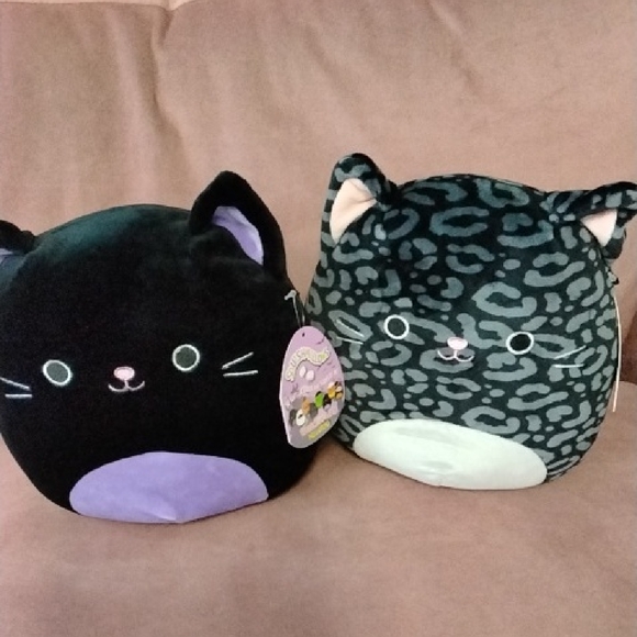 Kellytoy Squismallows Black and Gray Cat Plush Set - Picture 1 of 4